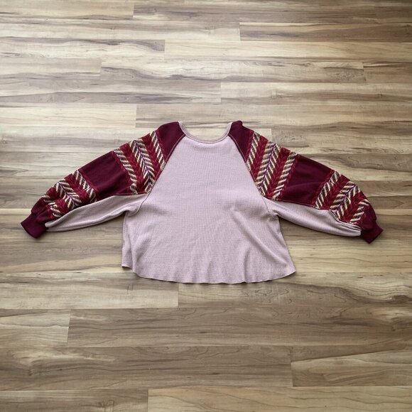 Free People Rainbow Dreams Top Arizona Sands Size Large OB978656 Balloon Sleeve - Picture 10 of 13